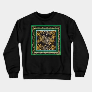 Gold floral pattern, goose foot, beads Crewneck Sweatshirt